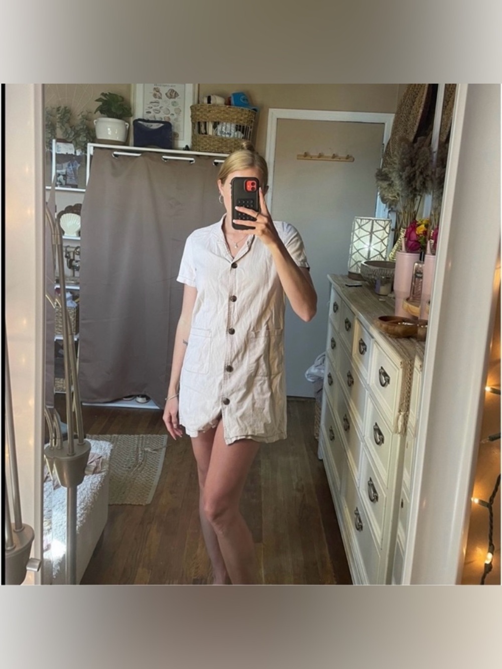 Stylish a-line button up mini dress size small - Picture 8 of 14